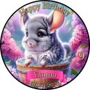 Tortenaufleger Chinchilla | Blumen Podest Rosa