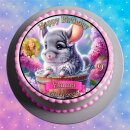Tortenaufleger Chinchilla | Blumen Podest Rosa
