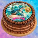 Tortenaufleger Schildkröte | Meer Wellen Blumen