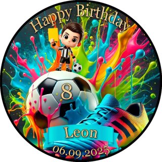 Tortenaufleger Tortendeko Fototorte Tortenbild Geburtstag Fußball FB06 (Zuckerpapier)