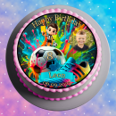Tortenaufleger Tortendeko Fototorte Tortenbild Geburtstag Fußball FB06 (Zuckerpapier)