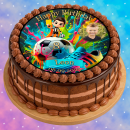 Tortenaufleger Tortendeko Fototorte Tortenbild Geburtstag Fußball FB06 (Zuckerpapier)