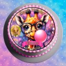 Tortenaufleger Tortendeko Fototorte Tortenbild Geburtstag Party Giraffe GI01 (Zuckerpapier) Rund 14 cm Ø ohne Foto