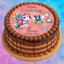 Tortenaufleger Tortendeko Fototorte Tortenbild Einhorn Regenbogen Einschulung Schulanfang 1. Schultag Schuleinführung SE06 (Zuckerpapier)