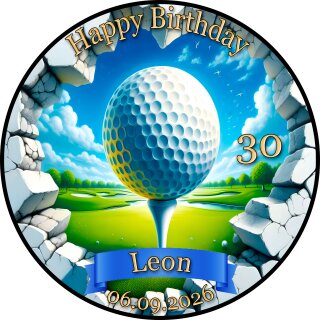 Tortenaufleger Fototorte Geburtstag Hobby Party Sport Golf Golfball GO01 (Zuckerpapier)