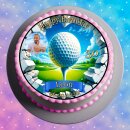 Tortenaufleger Fototorte Geburtstag Hobby Party Sport Golf Golfball GO01 (Zuckerpapier)