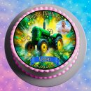 Tortenaufleger Tortendeko Fototorte Tortenbild Geburtstag Party Fahrzeuge Traktor Trecker FZ17 (Zuckerpapier)