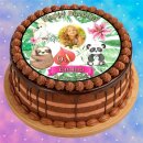 Tortenaufleger Tortendeko Fototorte Tortenbild Geburtstag Party Kakadu Faultier Panda AQ01 (Zuckerpapier) Rund 14 cm Ø ohne Foto