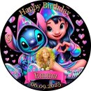 Tortenaufleger Tortendeko Fototorte Tortenbild Geburtstag Party Einschulung Lilo & Stitch LS01 (Zuckerpapier)