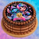 Tortenaufleger Tortendeko Fototorte Tortenbild Geburtstag Party Einschulung Lilo & Stitch LS01 (Zuckerpapier)