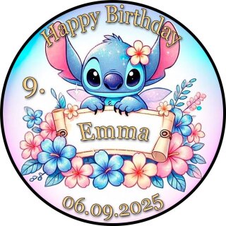 Tortenaufleger Tortendeko Fototorte Tortenbild Geburtstag Party Einschulung Lilo & Stitch LS02 (Zuckerpapier)