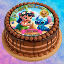 Tortenaufleger Tortendeko Fototorte Tortenbild Geburtstag Party Einschulung Lilo & Stitch LS04 (Zuckerpapier)