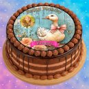 Tortenaufleger Gans | Schleife Blumen Vintage