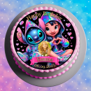 Tortenaufleger Tortendeko Fototorte Tortenbild Geburtstag Party Einschulung Lilo & Stitch LS01 (Zuckerpapier) Rund 20 cm Ø mit Foto