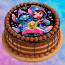 Tortenaufleger Tortendeko Fototorte Tortenbild Geburtstag Party Einschulung Lilo & Stitch LS01 (Zuckerpapier) Rund 20 cm Ø mit Foto