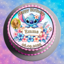 Tortenaufleger Tortendeko Fototorte Tortenbild Geburtstag Party Einschulung Lilo & Stitch LS02 (Zuckerpapier) Rund 20 cm Ø ohne Foto