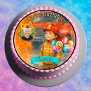 Tortenaufleger Tortendeko Fototorte Tortenbild Geburtstag Feuerwehr Junge F02 (Zuckerpapier)