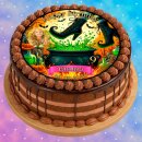 Tortenaufleger Tortendeko Fototorte Tortenbild Geburtstag Halloween Hexe Kessel Zaubertrank HW41 (Zuckerpapier)