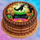 Tortenaufleger Tortendeko Fototorte Tortenbild Geburtstag Halloween Hexe Kessel Zaubertrank HW41 (Zuckerpapier) Rund 20 cm Ø mit Foto