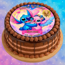 Tortenaufleger Tortendeko Fototorte Tortenbild Geburtstag Party Einschulung Lilo und Stitch LS05 (Zuckerpapier) Rund 14 cm Ø mit Foto