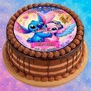 Tortenaufleger Tortendeko Fototorte Tortenbild Geburtstag Party Einschulung Lilo und Stitch LS05 (Zuckerpapier) Rund 20 cm Ø mit Foto