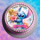 Tortenaufleger Tortendeko Fototorte Tortenbild Geburtstag Party Einschulung Lilo und Stitch LS06 (Zuckerpapier) Rund 20 cm Ø mit Foto