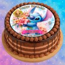 Tortenaufleger Tortendeko Fototorte Tortenbild Geburtstag Party Einschulung Lilo und Stitch LS06 (Zuckerpapier) Rund 20 cm Ø mit Foto