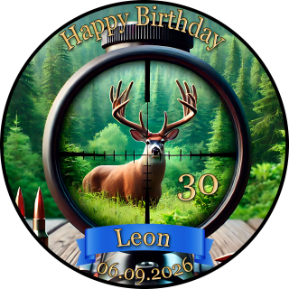 Tortenaufleger Tortendeko Fototorte Tortenbild Geburtstag Jäger Jagd Beruf Hobby Hirsch JÄ02 (Zuckerpapier)