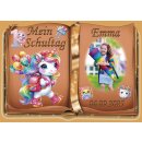 Tortenaufleger Tortendeko Fototorte Tortenbild Einhorn Regenbogen Einschulung Schulanfang 1. Schultag Schuleinführung SE07 (Zuckerpapier)