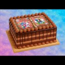 Tortenaufleger Tortendeko Fototorte Tortenbild Einhorn Regenbogen Einschulung Schulanfang 1. Schultag Schuleinführung SE07 (Zuckerpapier) DIN A4 ohne Foto Rot