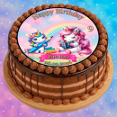 Tortenaufleger Tortendeko Fototorte Tortenbild Geburtstag Einschulung Einhorn Pferd Regenbogen FT22 (Zuckerpapier)