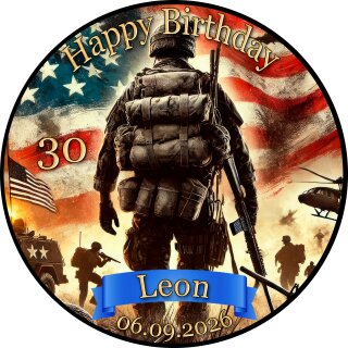 Tortenaufleger Tortendeko Fototorte Tortenbild Geburtstag Bundeswehr Militär Soldat BW01 (Zuckerpapier)