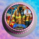 Tortenaufleger Tortendeko Fototorte Tortenbild Geburtstag Feuerwehr Mann F03 (Zuckerpapier)
