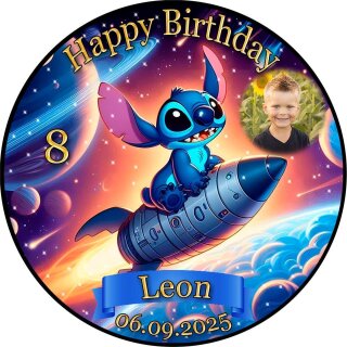 Tortenaufleger Tortendeko Fototorte Tortenbild Geburtstag Party Einschulung Lilo und Stitch LS10 (Zuckerpapier)