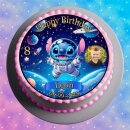 Tortenaufleger Tortendeko Fototorte Tortenbild Geburtstag Party Einschulung Lilo und Stitch LS09 (Zuckerpapier) Rund 20 cm Ø mit Foto
