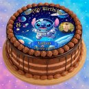 Tortenaufleger Tortendeko Fototorte Tortenbild Geburtstag Party Einschulung Lilo und Stitch LS09 (Zuckerpapier) Rund 20 cm Ø mit Foto
