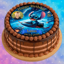 Tortenaufleger Tortendeko Fototorte Tortenbild Geburtstag Party Einschulung Lilo und Stitch LS11 (Zuckerpapier) Rund 14 cm Ø ohne Foto