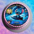 Tortenaufleger Tortendeko Fototorte Tortenbild Geburtstag Party Einschulung Lilo und Stitch LS11 (Zuckerpapier) Rund 20 cm Ø mit Foto
