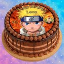 Tortenaufleger Tortendeko Fototorte Tortenbild Geburtstag Party Anime Manga Naruto NA01 (Zuckerpapier) Rund 14 cm Ø ohne Foto