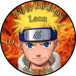 Tortenaufleger Tortendeko Fototorte Tortenbild Geburtstag Party Anime Manga Naruto NA01 (Zuckerpapier) Rund 20 cm Ø ohne Foto