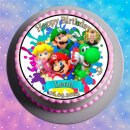 Tortenaufleger Tortendeko Fototorte Tortenbild Geburtstag Gamer Mario Bros Super Mario SMB01 (Zuckerpapier)