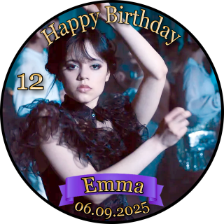 Tortenaufleger Tortendeko Fototorte Tortenbild Geburtstag Party Wednesday WD04 (Zuckerpapier)