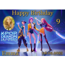 Tortenaufleger Tortendeko Fototorte Tortenbild Geburtstag Party Demon Hunters K-Pop KP02 (Zuckerpapier)