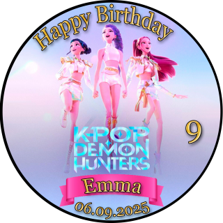 Tortenaufleger Tortendeko Fototorte Tortenbild Geburtstag Party Demon Hunters K-Pop KP05 (Zuckerpapier)