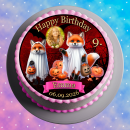 Tortenaufleger Tortendeko Fototorte Tortenbild Geburtstag Halloween Fuchs Kürbis Geist Gespenst HW45 (Zuckerpapier)
