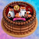 Tortenaufleger Tortendeko Fototorte Tortenbild Geburtstag Halloween Fuchs Kürbis Geist Gespenst HW45 (Zuckerpapier) Rund 14 cm Ø mit Foto