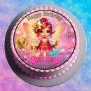 Tortenaufleger Tortendeko Fototorte Tortenbild Geburtstag Einschulung Taufe Fee Elfe Märchen FT23 (Zuckerpapier)