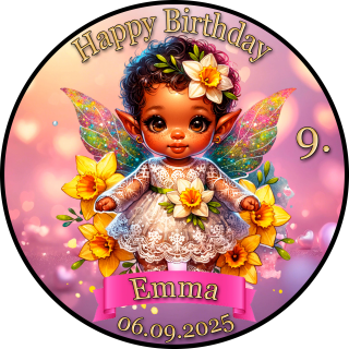 Tortenaufleger Tortendeko Fototorte Tortenbild Geburtstag Einschulung Taufe Fee Elfe Märchen FT28 (Zuckerpapier)