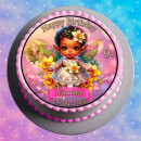 Tortenaufleger Tortendeko Fototorte Tortenbild Geburtstag Einschulung Taufe Fee Elfe Märchen FT28 (Zuckerpapier)