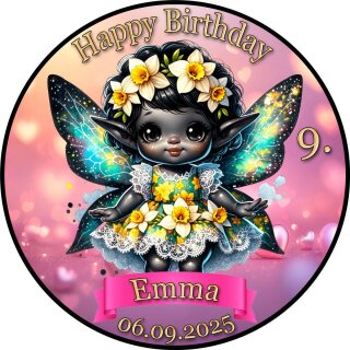 Tortenaufleger Tortendeko Fototorte Tortenbild Geburtstag Einschulung Taufe Fee Elfe Märchen FT30 (Zuckerpapier)